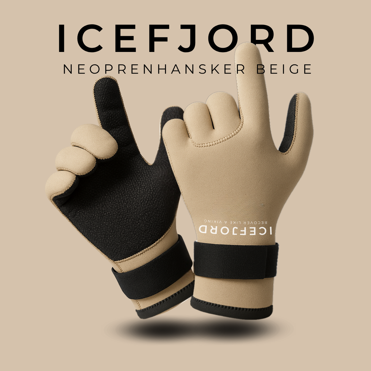 ICEFJORD NEOPRENHANSKER, BEIGE (2026 modell)