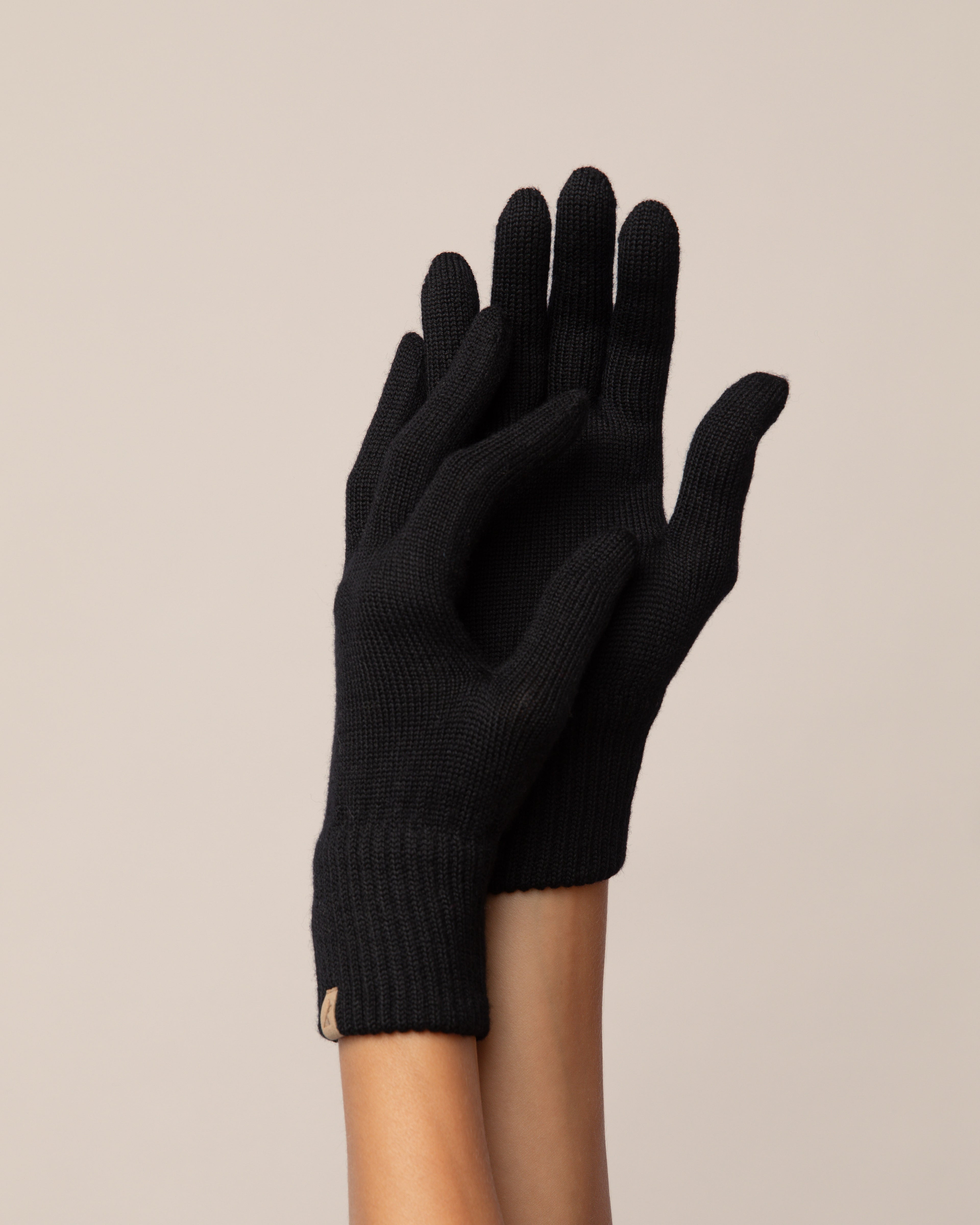 Merinoull hansker, sort