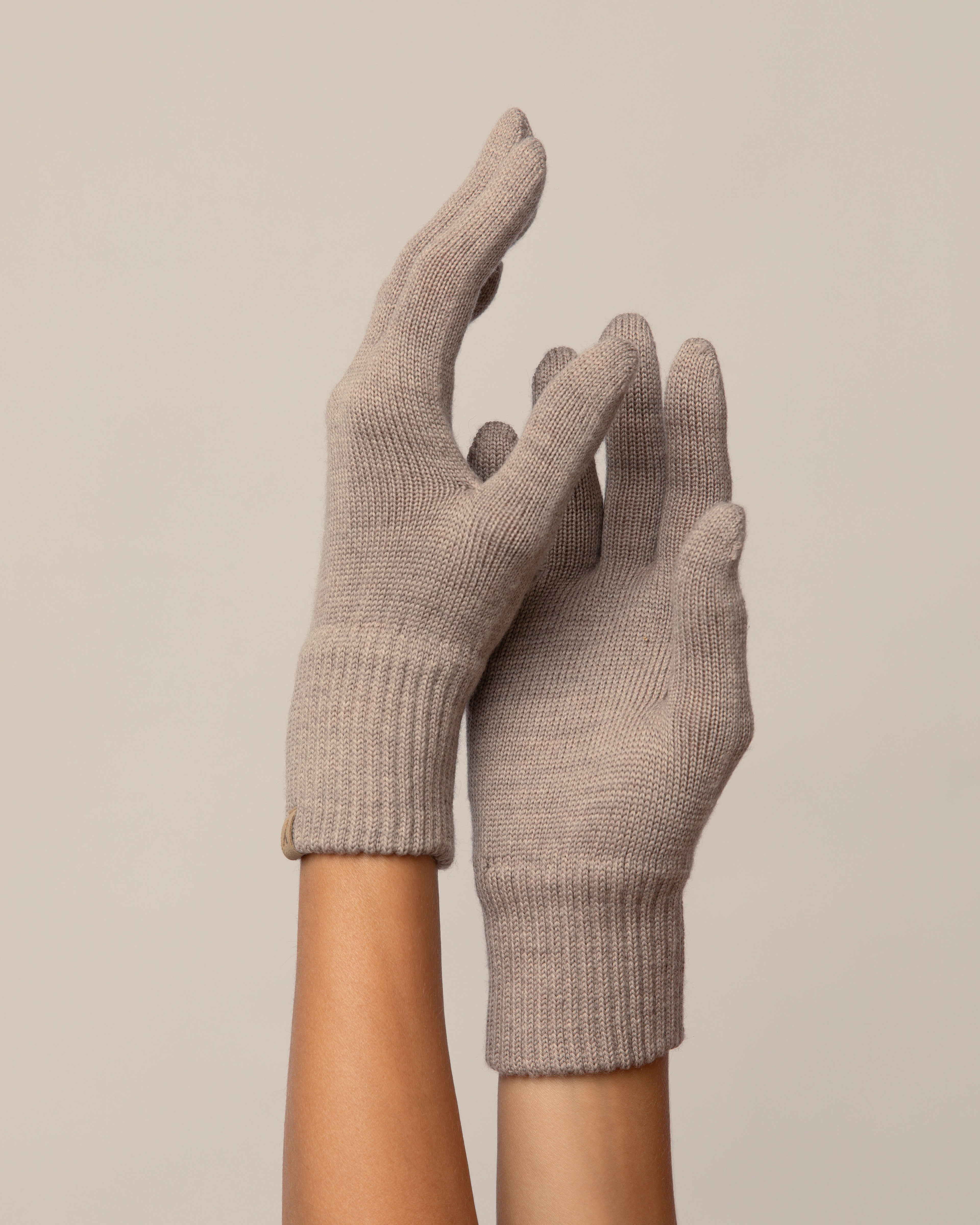 Merinoull hansker, beige