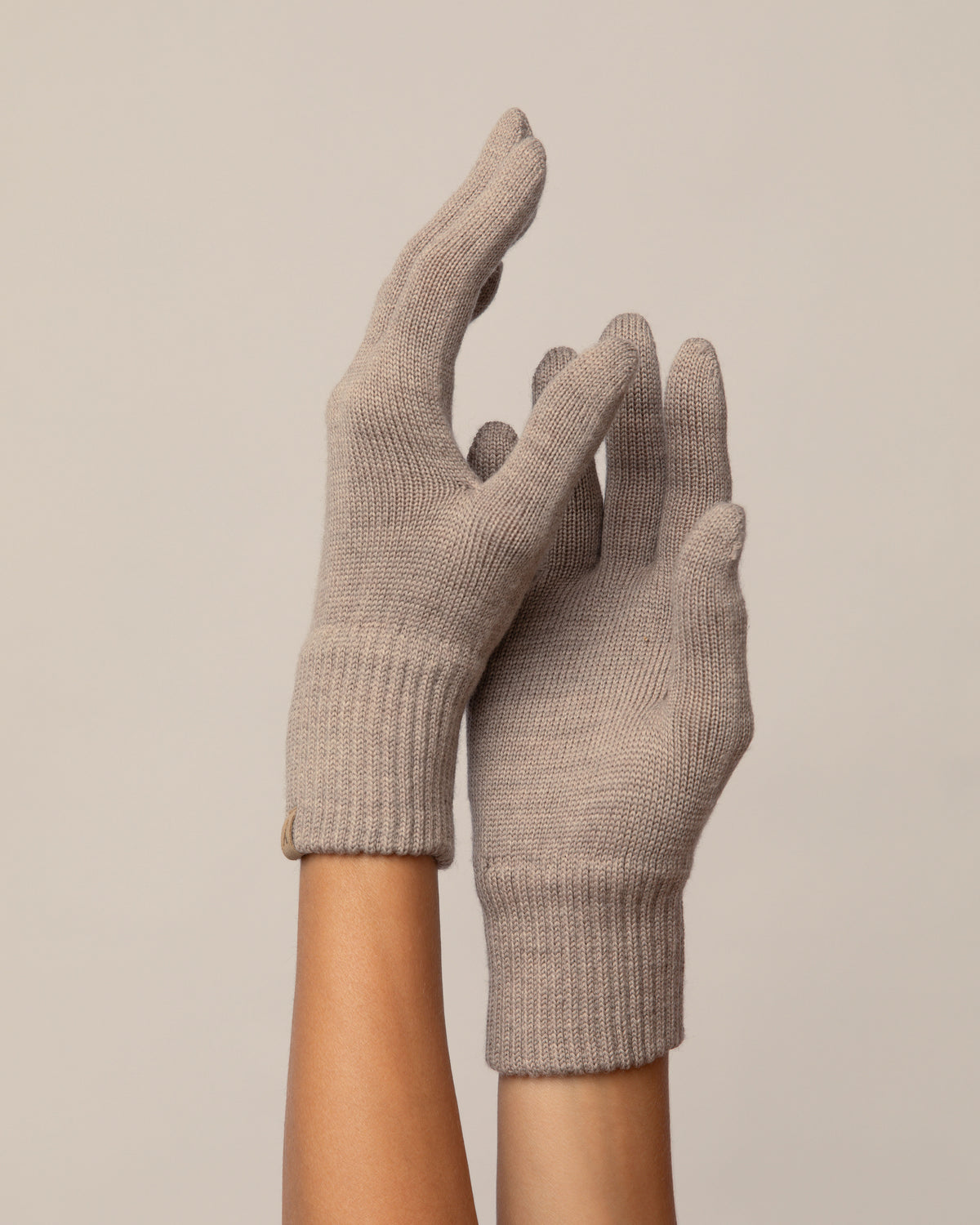 Merinoull hansker, beige